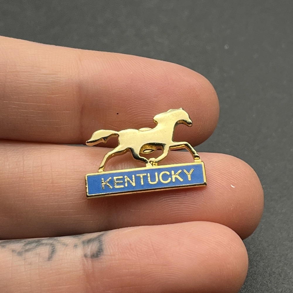 Kentucky Horse Gold Tone Lapel Hat Pin